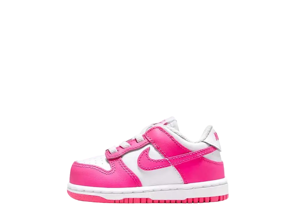 Nike TD Dunk Low "White/Laser Fuchsia"