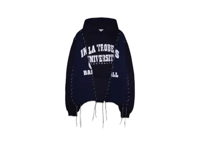 DISCOVERED HYPE DROP EXCLUSIVE LOOPING WIDE COLLEGE HOODIE "BLACK EX03"