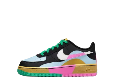 Nike GS Air Force 1 LV8 2 "Black/Light Armory Blue/Playful Pink/Summit White"