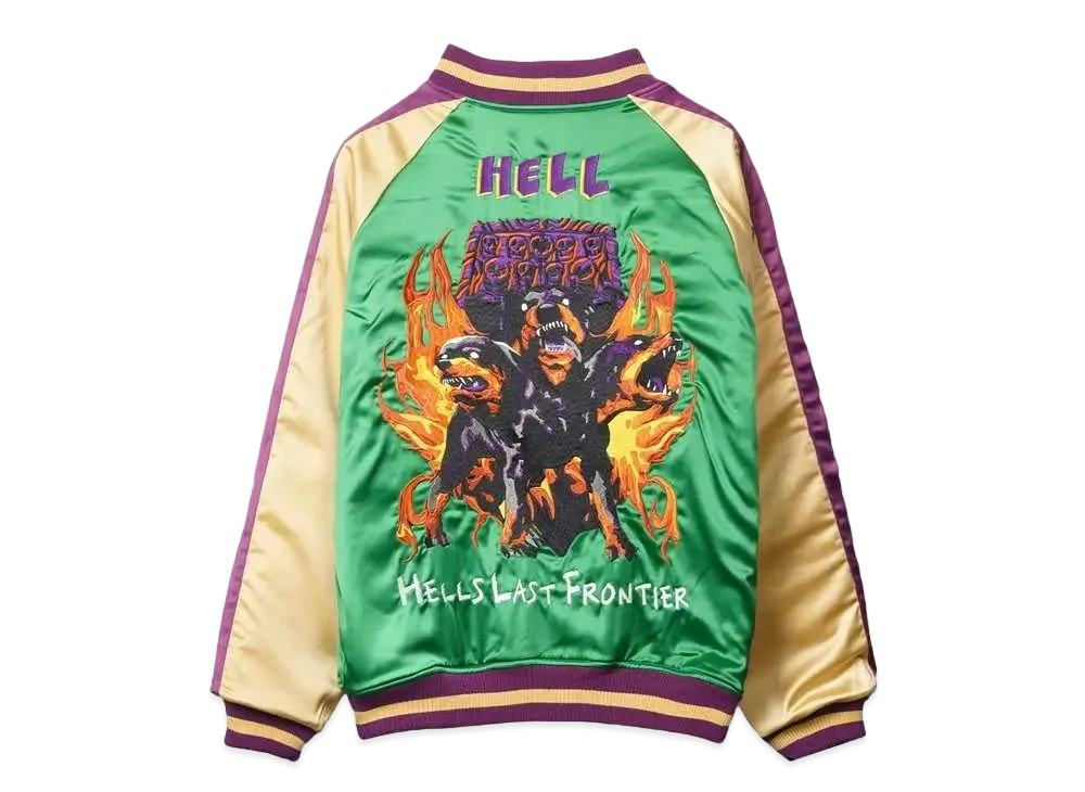 MAYO FIRE Embroidery Reversible Souvenir Jacket "BLUE x GREEN"