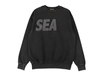 WIND AND SEA Sea Chenille EMB Sulfur Crew Neck "S Black"