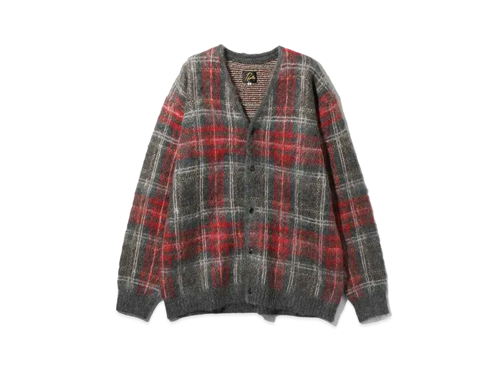 Needles Mohair Cardigan - Plaid "Red"