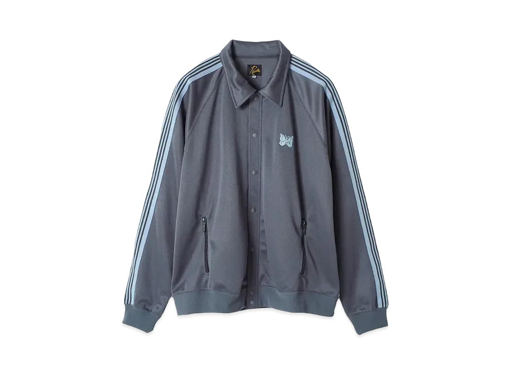 Needles STUDIOUS Track Snap Jacket - Poly Smooth "Dark Gray"