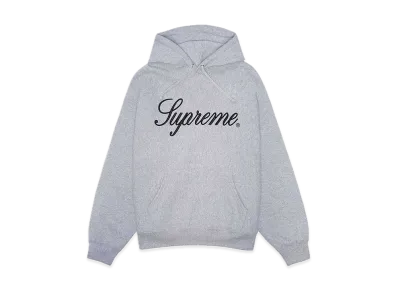 Supreme Raised Script Hooded Sweatshirt "Heather Grey"