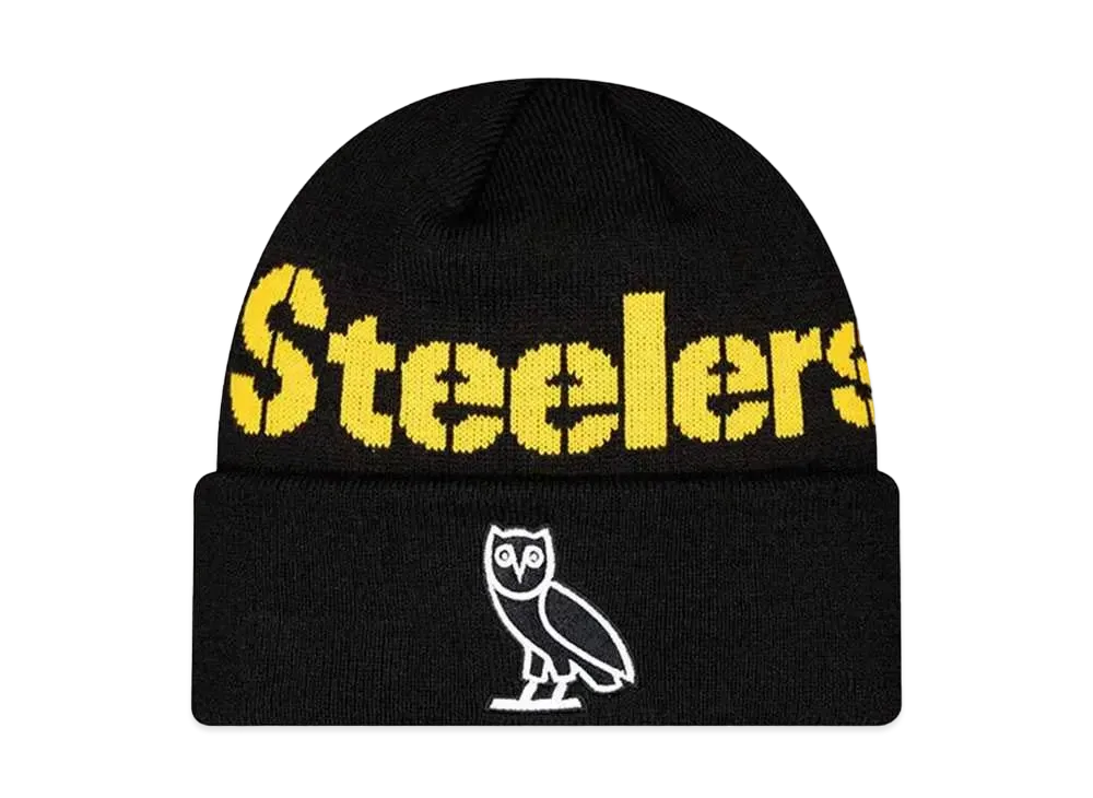 NEW ERA Cuffed Knit OVO x NFL Pittsburgh Steelers "Black"