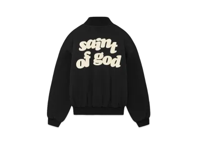 FEAR OF GOD x SAINT Mxxxxxx Saint of God Varsity Jacket "Black"