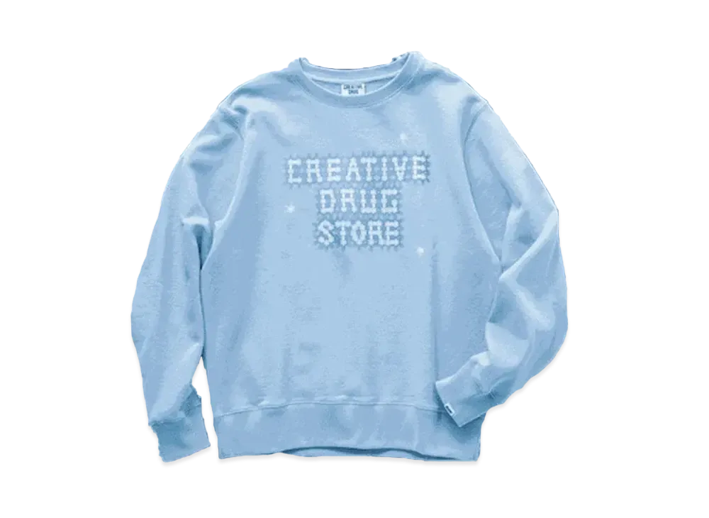 creative drug store Ice Crystal Logo Crew Neck Sweat "Light Blue"