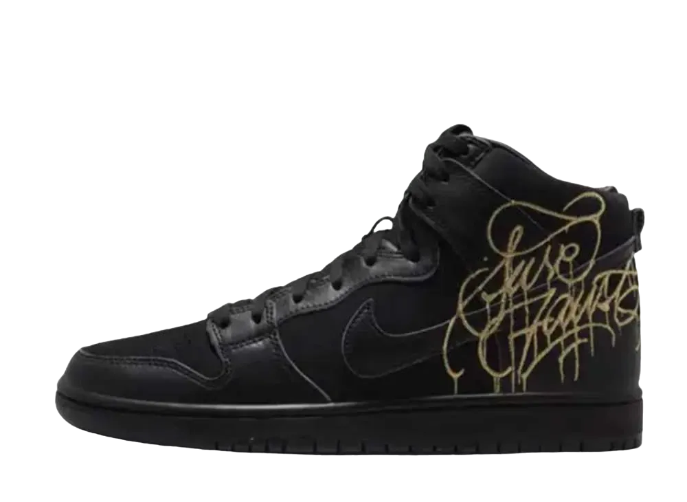 Faust × Nike SB Dunk High "Black and Metallic Gold" (Special Box)