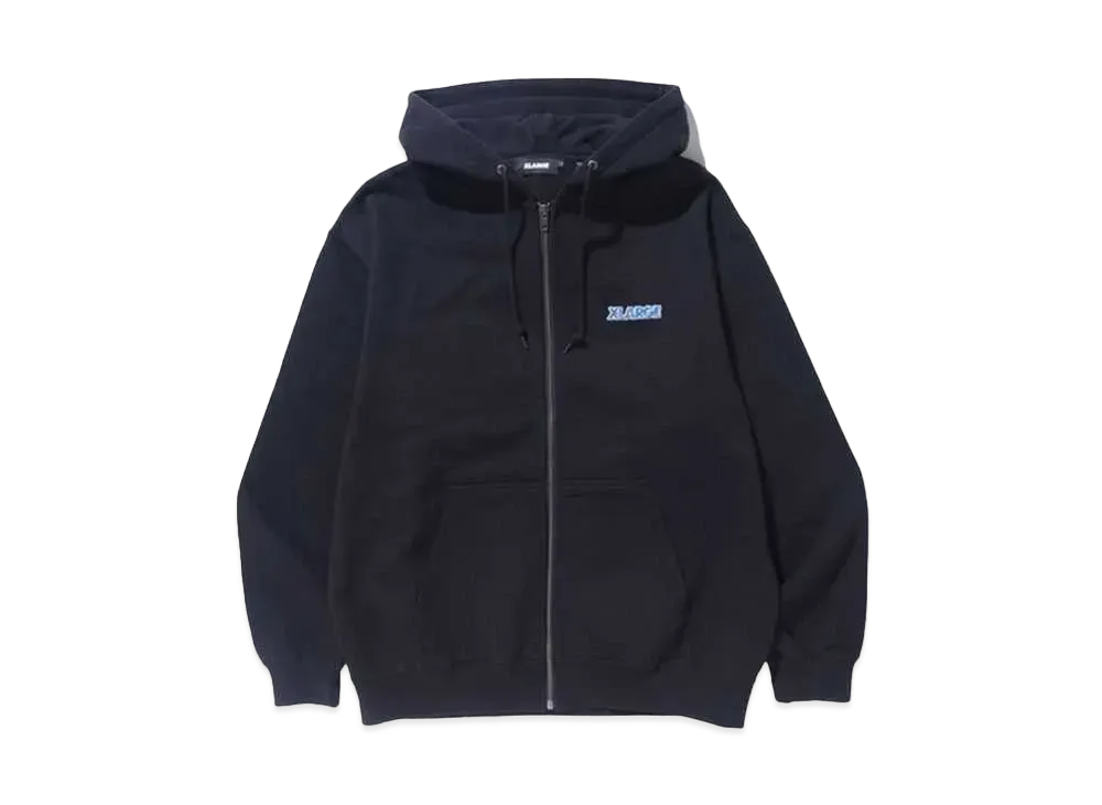 XLARGE STANDARD LOGO ZIP HOODED SWEATSHIRT "BLACK"
