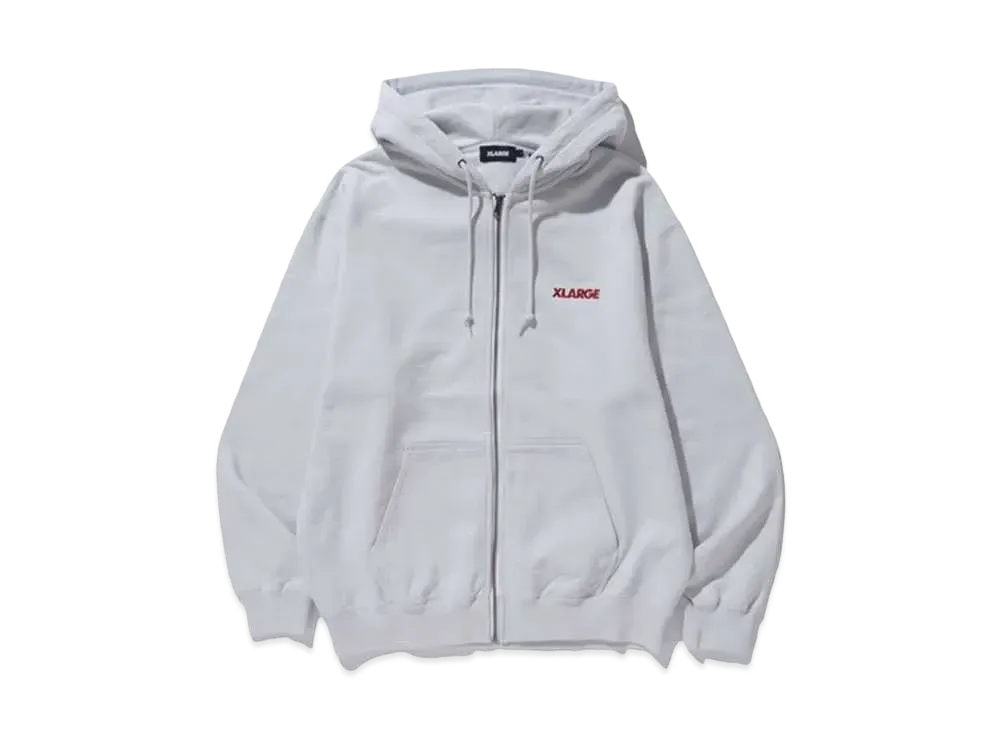 XLARGE STANDARD LOGO ZIP HOODED SWEATSHIRT "GREY"