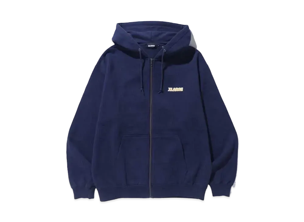 XLARGE STANDARD LOGO ZIP HOODED SWEATSHIRT "NAVY"