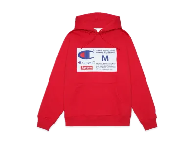 Supreme / Champion® Label Hooded Sweatshirt "Red"