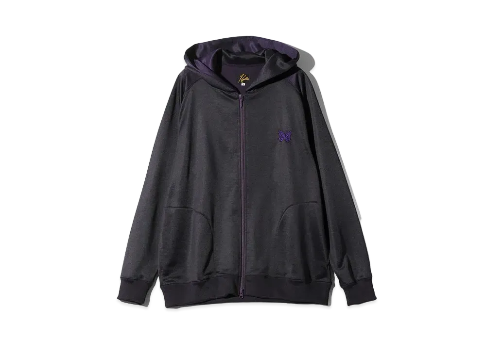 Needles Zipped Sweat Hoody - C/PE Bright Jersey "Eggplant"