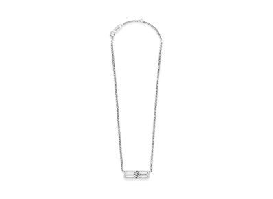 BALENCIAGA BB Icon Necklace "Antique Silver"
