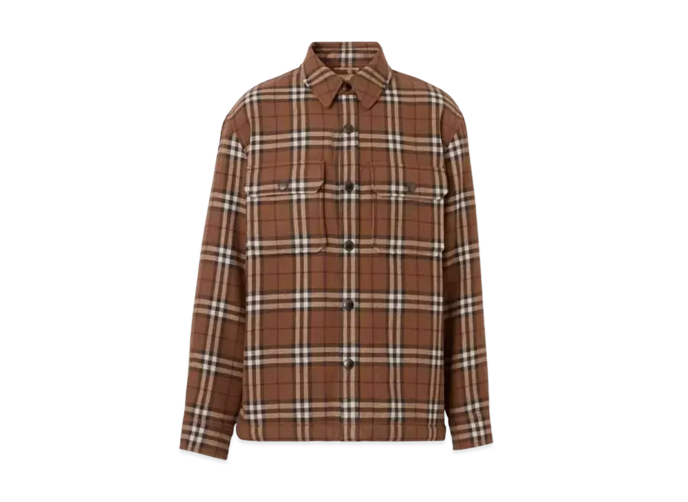 Burberry Men's Vintage Check Wool Cotton Overshirt "Birch Brown"