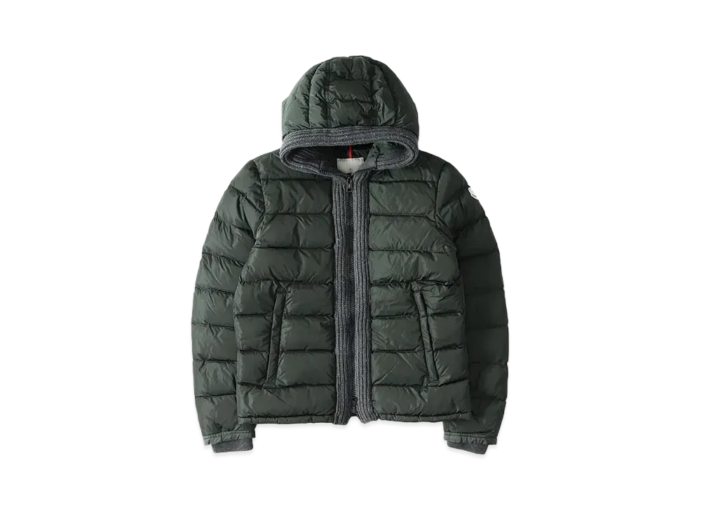 MONCLER Canut Knit Combi Nylon Down Jacket "Green"