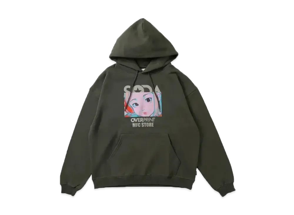 MFC STORE x over print x DJ SODA Ver. Cotoh Hoodie "Olive"