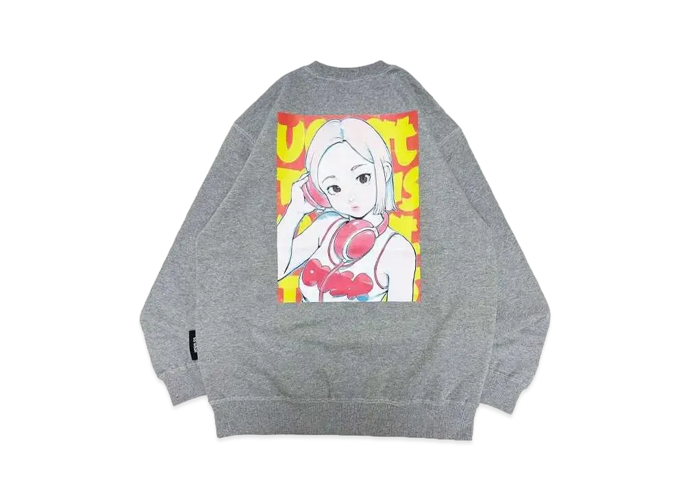 MFC STORE x over print x DJ SODA Ver. Cotoh Crewneck "Gray/Orange"