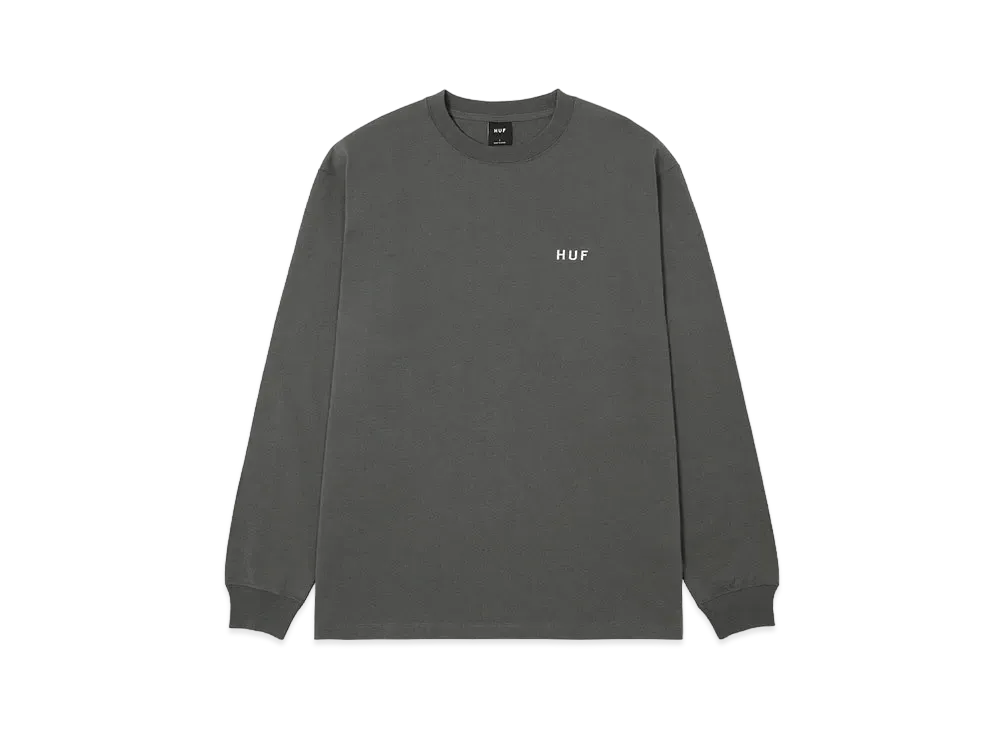 HUF OG Logo LS Tee "Charcoal Grey"