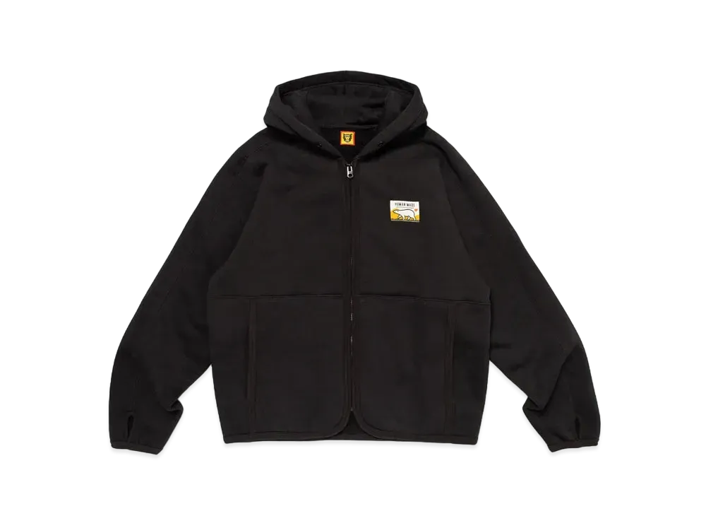 HUMAN MADE Fleece Sweat Zip Hoodie "Black"