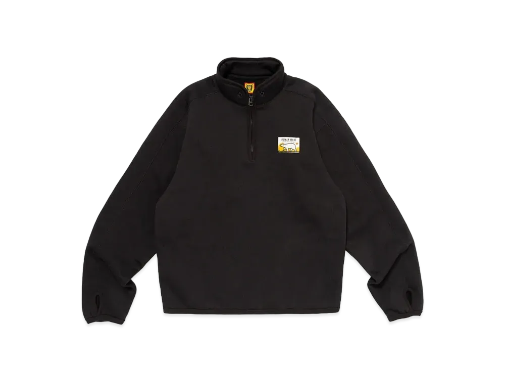 HUMAN MADE Fleece Sweat Half Zip Pullover "Black"