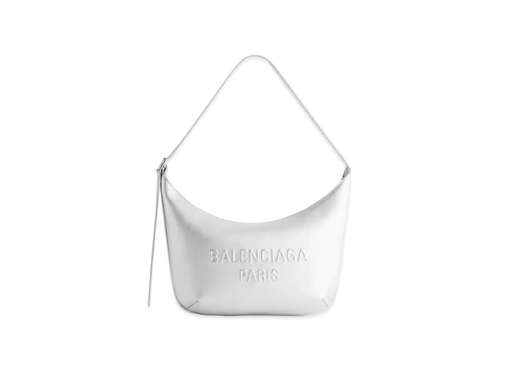 BALENCIAGA Mary Kate Sling Bag Metallized Smooth Calfskin "Silver"