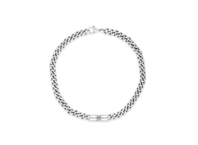 BALENCIAGA BB Icon Gourmette Necklace "Antique Silver"