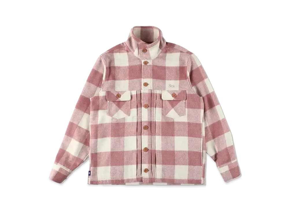 WIND AND SEA Jean Wool Plaid Jacket "CoralPink"