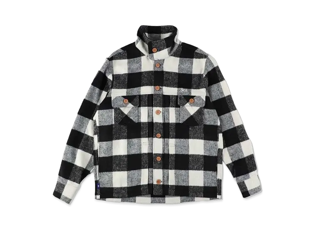 WIND AND SEA Jean Wool Plaid Jacket "Black"