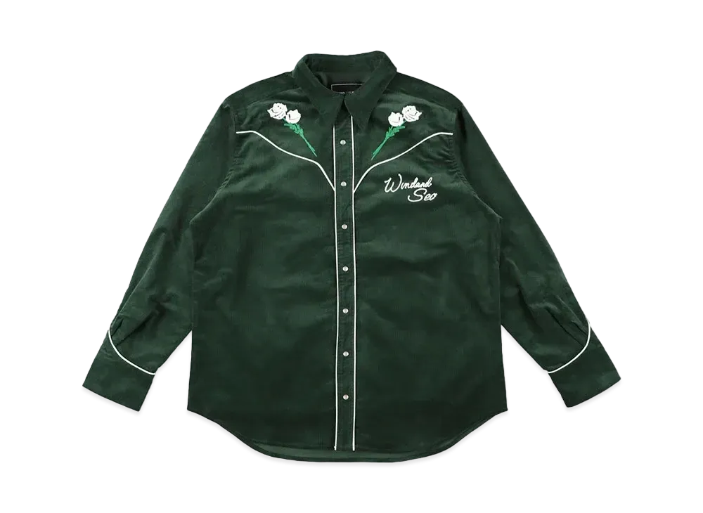 WIND AND SEA Corduroy Western Shirt "Green"