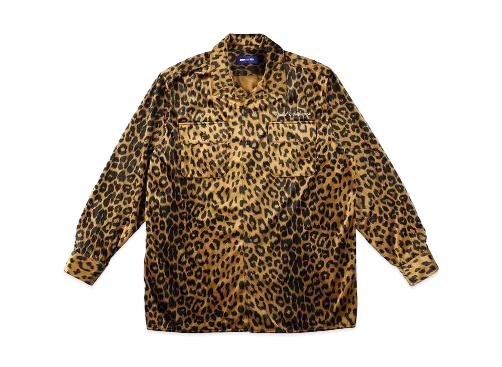 WIND AND SEA Brushed Leopard Open Collar Shirt "Brown Leopard"