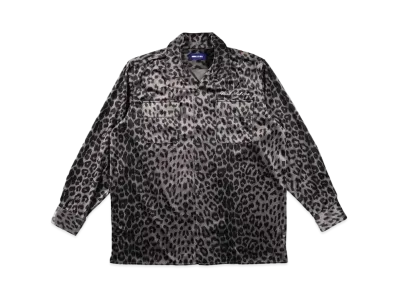 WIND AND SEA Brushed Leopard Open Collar Shirt "Black Leopard"