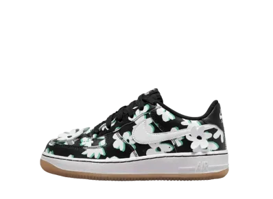 ナイキ GS エアフォース1 LV8 "ブラック/スプリンググリーン/ガムライトブラウン/ホワイト"