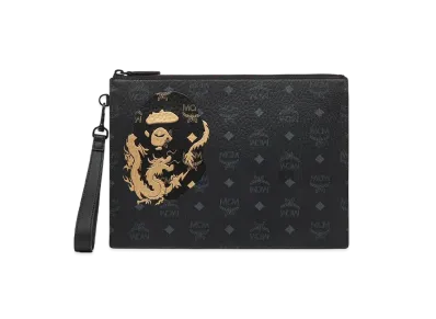 A BATHING APE x MCM Lunar New Year Flat Pouch "Black"