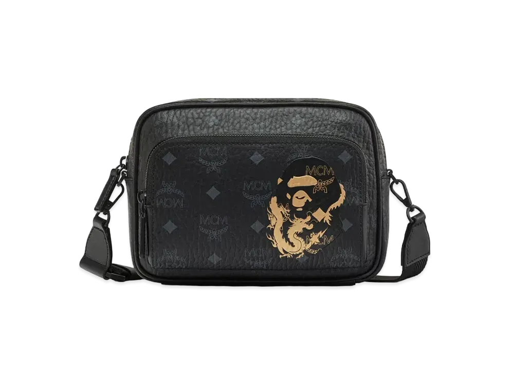 A BATHING APE x MCM Lunar New Year Visetos Pouch "Black"