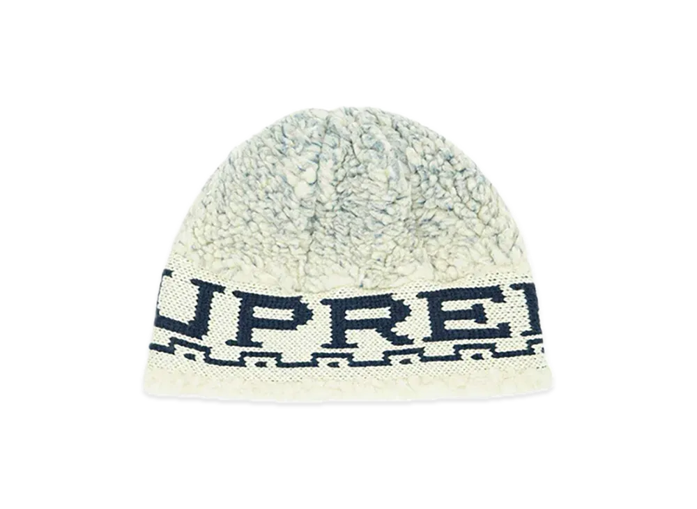 Supreme Sherpa Logo Beanie "Natural"
