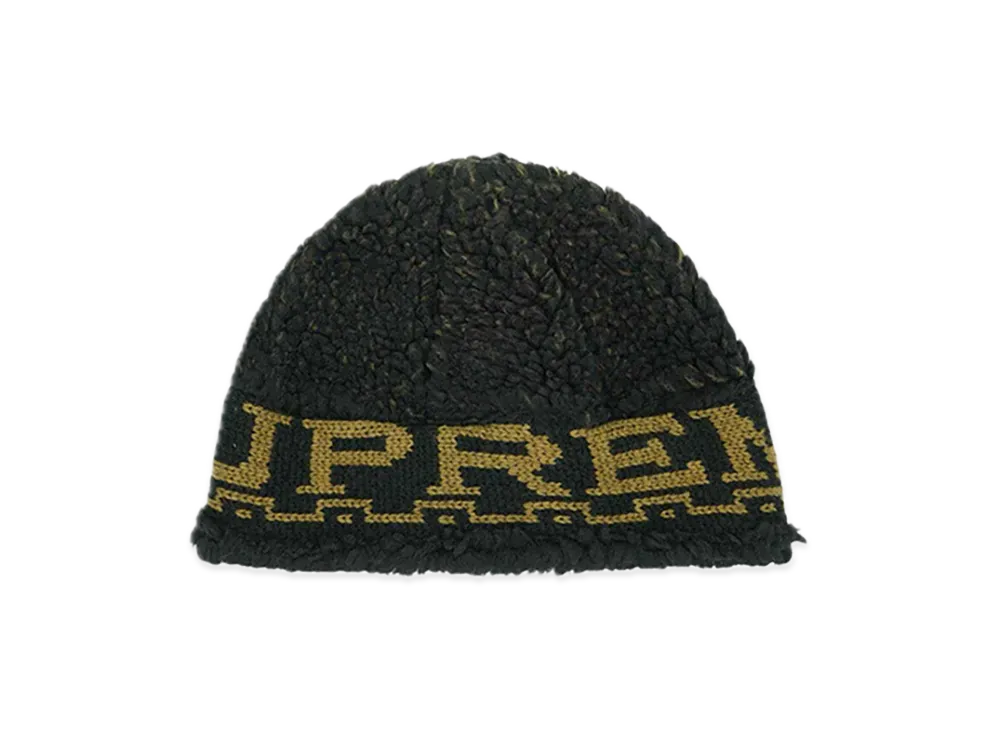 Supreme Sherpa Logo Beanie "Black"
