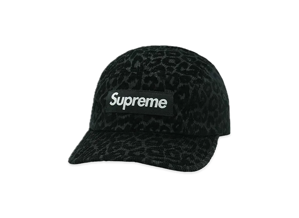 Supreme Leopard Corduroy Camp Cap "Black"