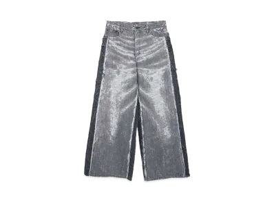 TAAKK WIDE DENIM PANTS "BLACK BLEACH"