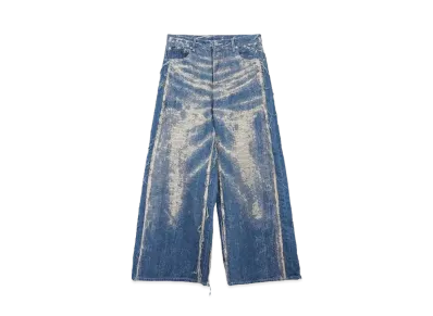 TAAKK WIDE DENIM PANTS "INDIGO BLEACH"