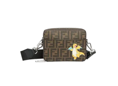 Pokemon x Fragment x FENDI Dragonite Organizer Fendi Cam FF Fabric Bag "Brown"
