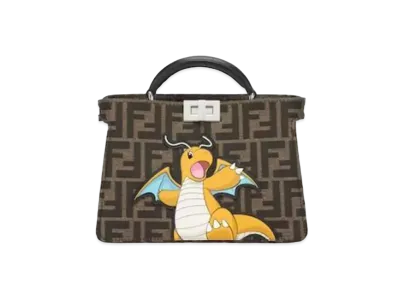 Pokemon x Fragment x FENDI Dragonite Peekaboo I See U XCross FF Fabric Bag "Brown"