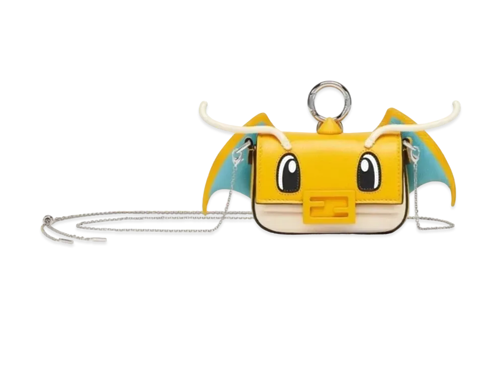 Pokemon x Fragment x FENDI Dragonite Nano Baguette Charm Nappa Leather "Yellow"