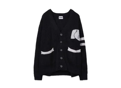 9090 King Lettered Cardigan "Black"
