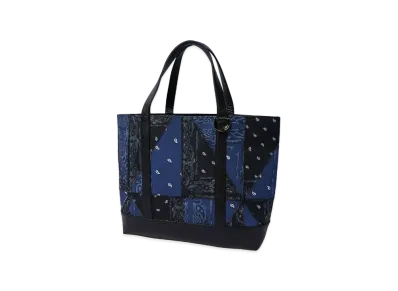 THE WORLD IS YOURS Geometric Paisiey Tote Bag (三角形) "BLACKxNAVY"