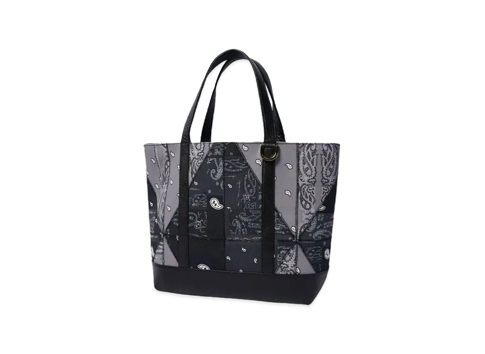 THE WORLD IS YOURS Geometric Paisiey Tote Bag (菱形) "GRAYxBLACK"