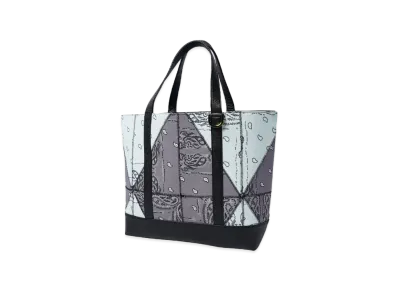 THE WORLD IS YOURS Geometric Paisiey Tote Bag (菱形) "GRAYxLIGHT BLUE"