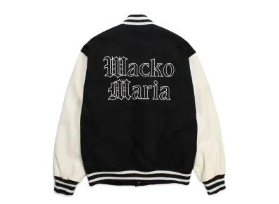WACKO MARIA Leather Varsity Jacket "Black"