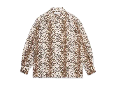 WACKO MARIA Leopard Open Collar Shirt "Brown"