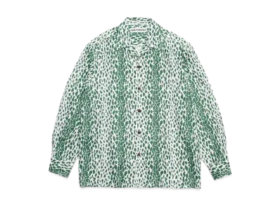 WACKO MARIA Leopard Open Collar Shirt "Green"